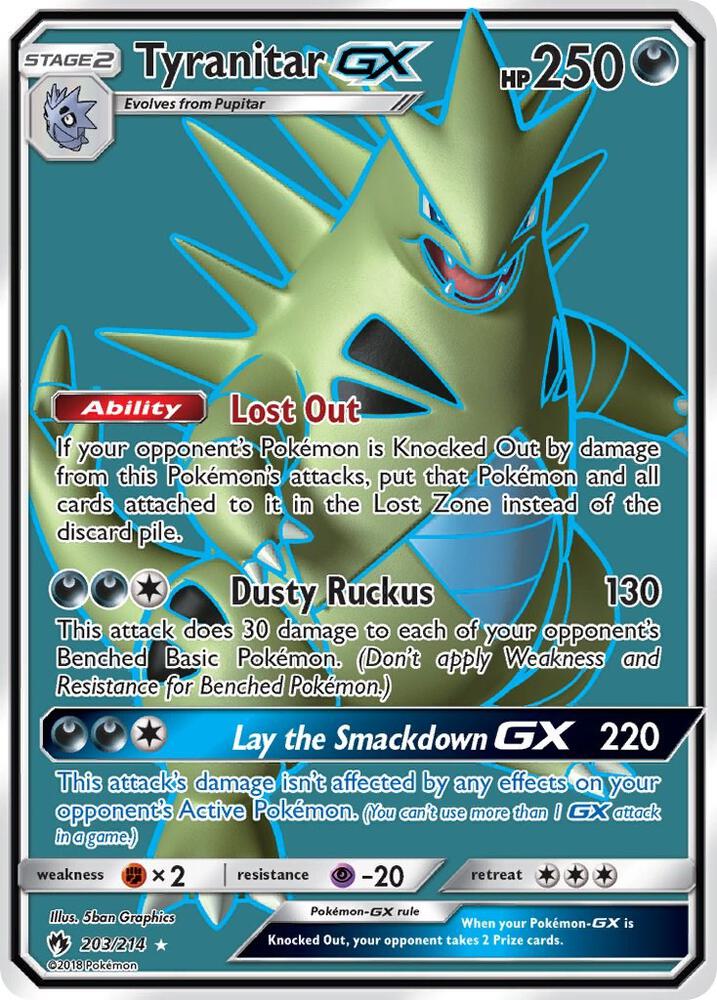 LOT 203/214 Tyranitar GX SR