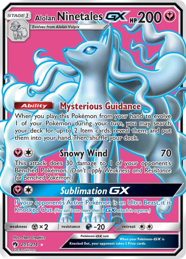 LOT 205/214 Alolan Ninetales GX SR