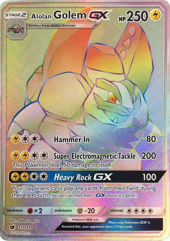 CIN 113/111 Alolan Golem GX SR