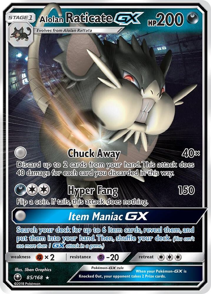 CES 85/168 Alolan Raticate GX SR