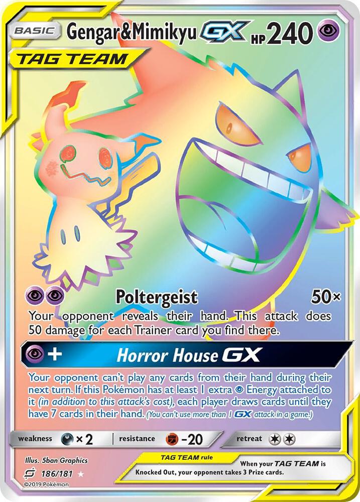 TEU 186/181 Gengar & Mimikyu GX SR