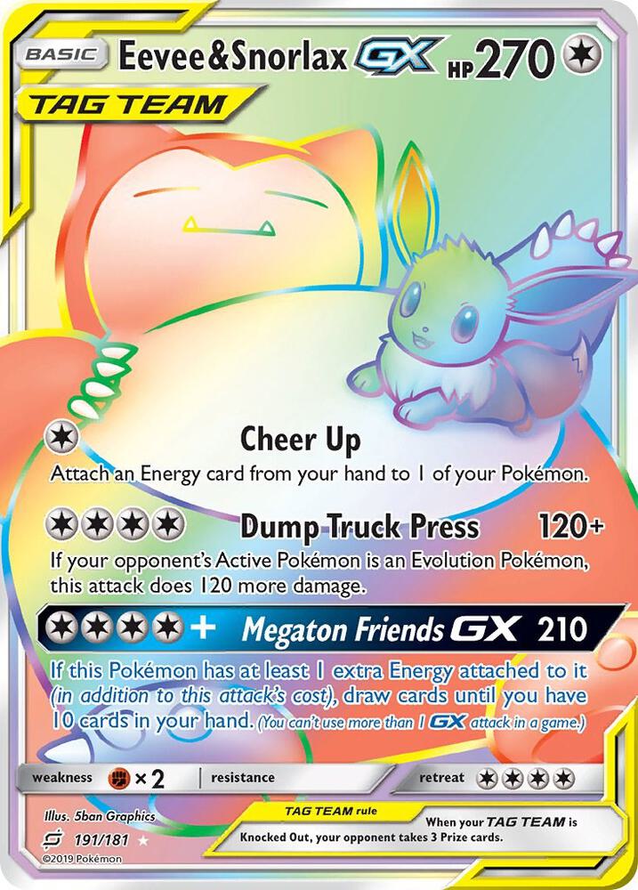 TEU 191/181 Eevee & Snorlax GX SR