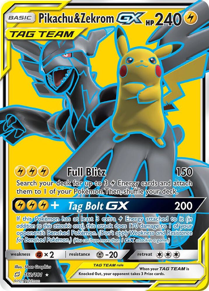 TEU 162/181 Pikachu & Zekrom GX SR