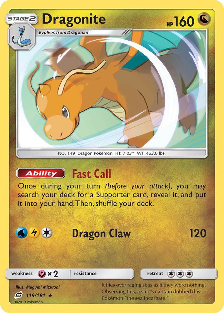 [Reverse Holo] TEU 119/181 Dragonite RH