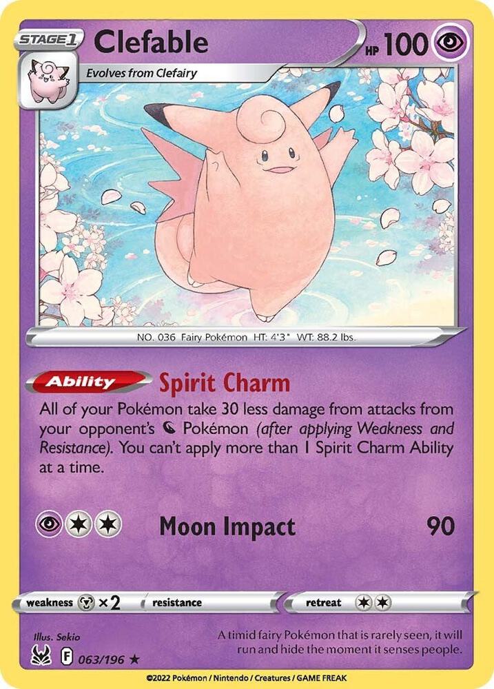 [Reverse Holo] LOR 063/196 Clefable R