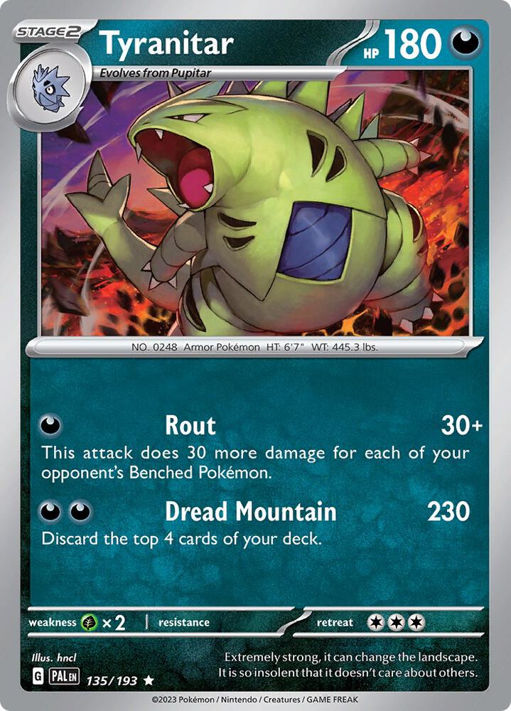 [Reverse Holo] PAL 135/193 Tyranitar R