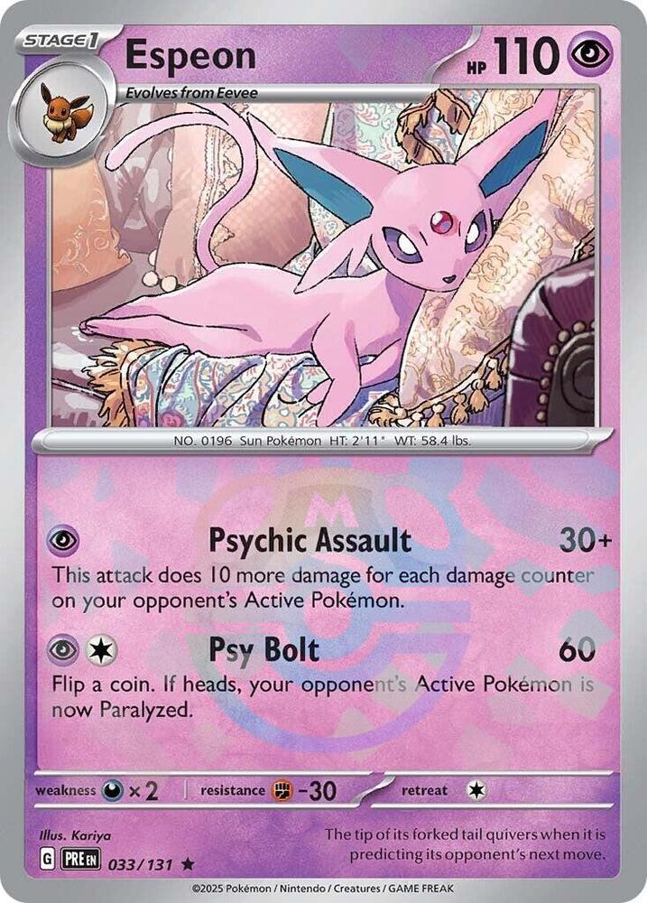[Reverse Holo - Master Ball] PRE 033/131 Espeon R
