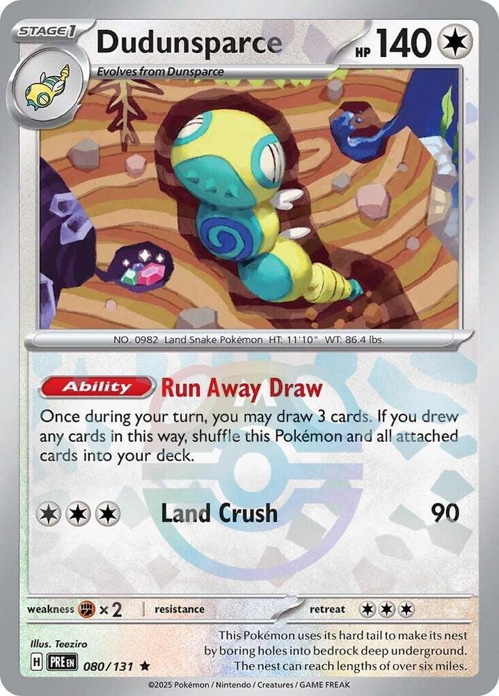 [Reverse Holo - Master Ball] PRE 080/131 Dudunsparce R
