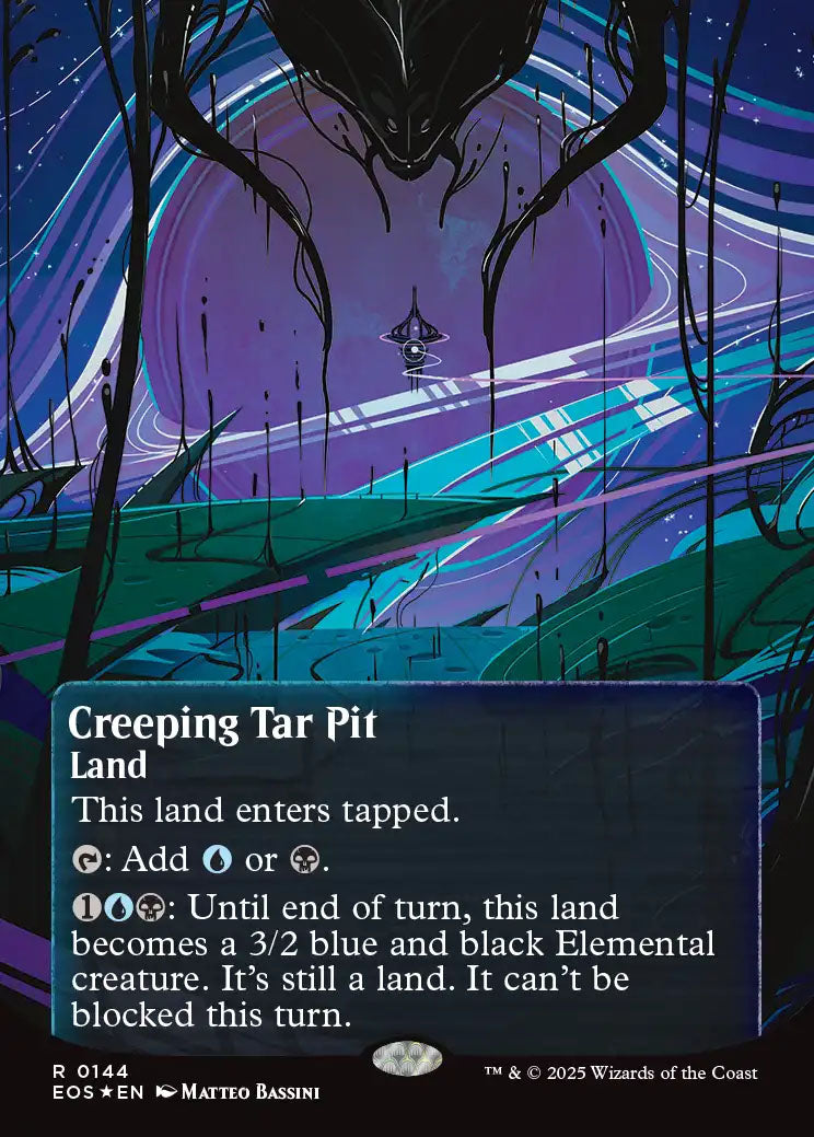 [Foil] EOS 144 Creeping Tar Pit (0144 - Borderless Poster Galaxy Foil) R