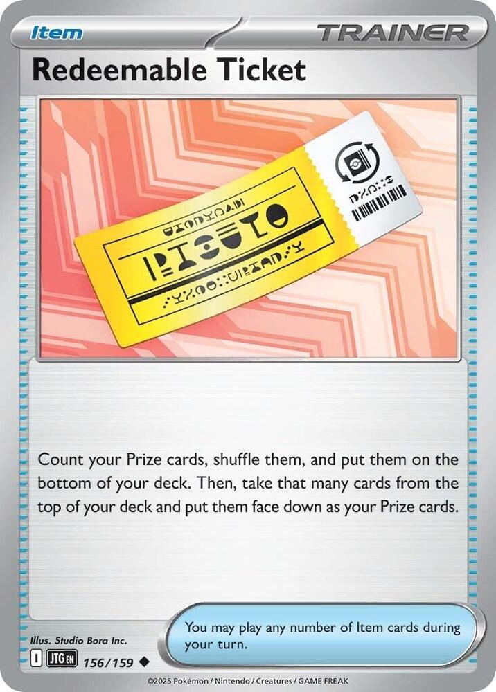[Reverse Holo] JTG 156/159 Redeemable Ticket U