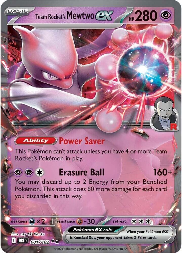 DRI 081/182 Team Rocket's Mewtwo ex RR