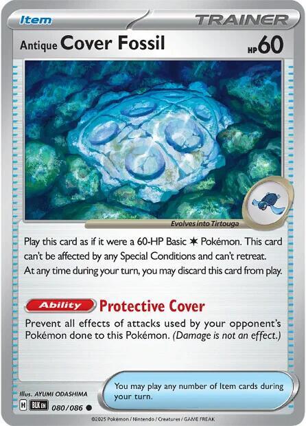 [Reverse Holo - Poke Ball] BLK 080/086 Antique Cover Fossil C