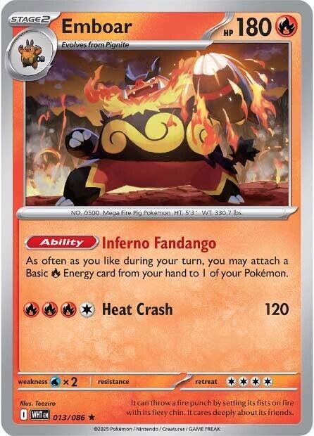 [Reverse Holo - Master Ball] WHT 013/086 Emboar R