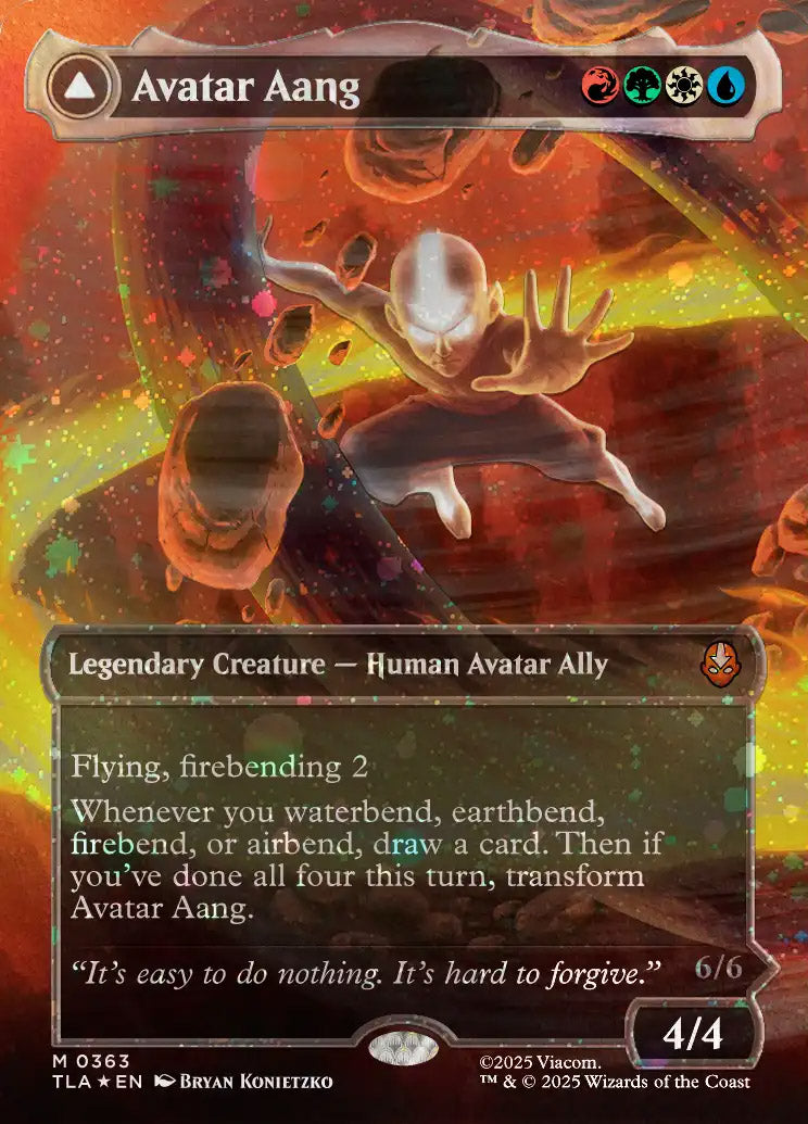 [Foil] TLA 363 Avatar Aang (0363 - Borderless Raised Foil) M