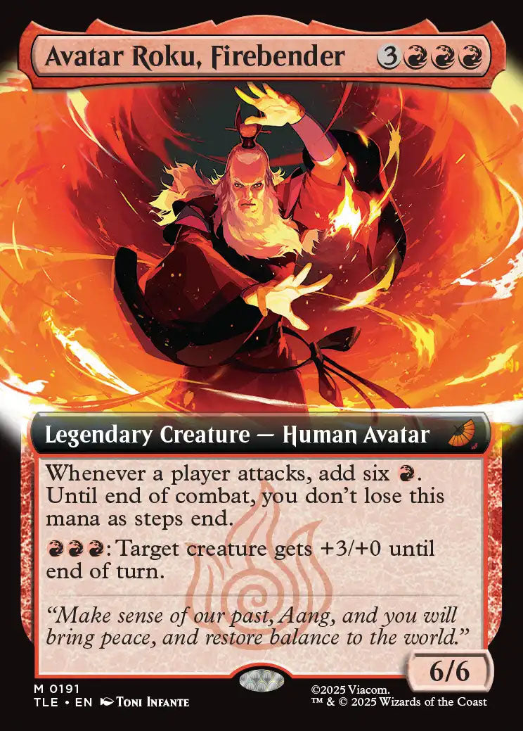 [Foil] TLE 191 Avatar Roku, Firebender (0191 - Extended Art) M