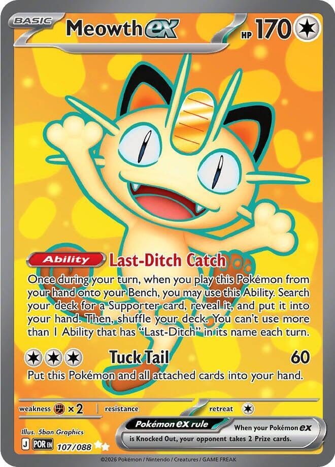 POR 107/088 Meowth ex SR