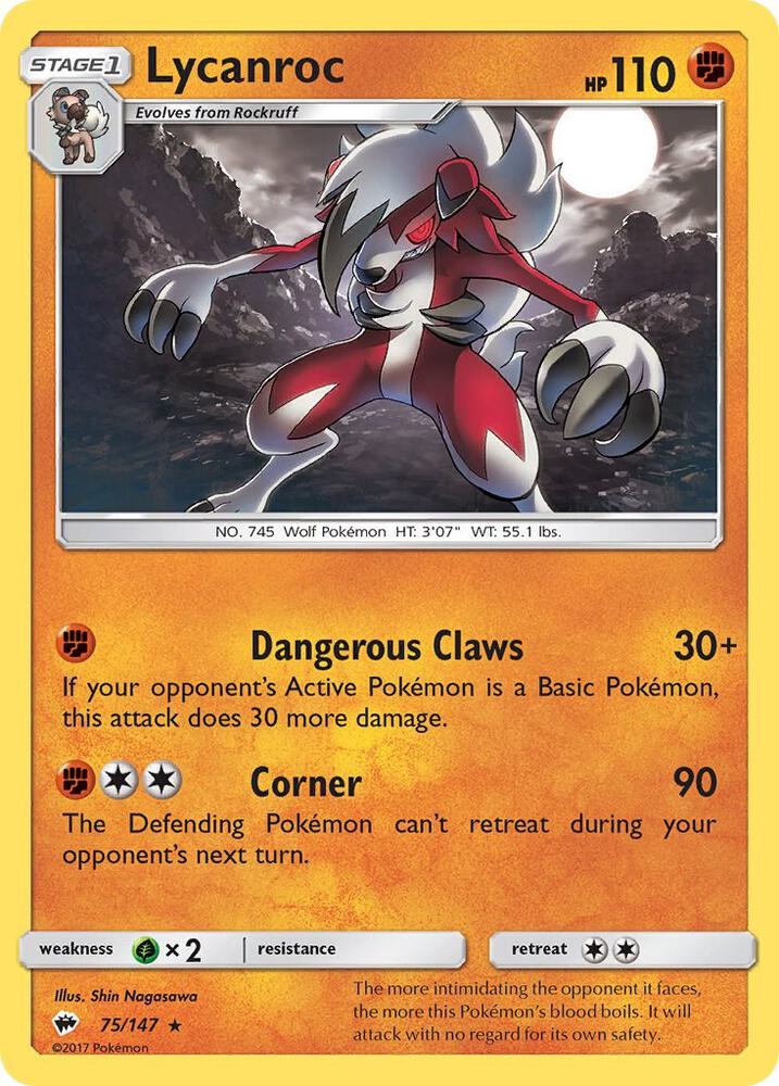 [Reverse Holo] BUS 75/147 Lycanroc RH