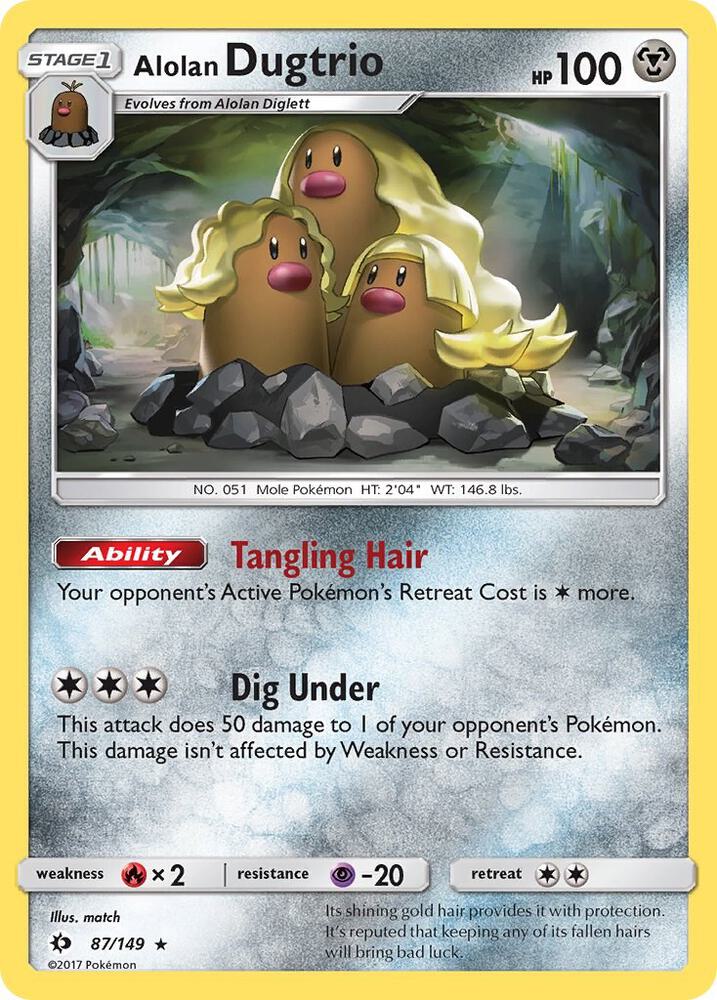 [Reverse Holo] SUM 87/149 Alolan Dugtrio RH